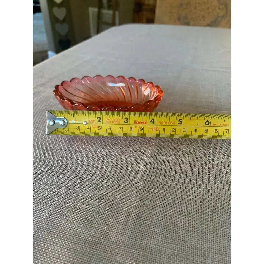 Vintage Baccarat Déposé Dresser Set | Depression Era Cranberry–Amber Glass